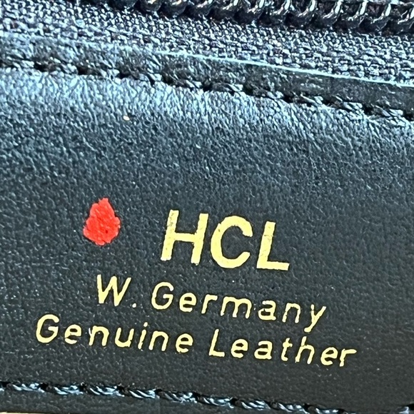 HCL Handcrafted Leather Goods Black Leather Bag Made in W. Germany Numbered Bag - Picture 11 of 16